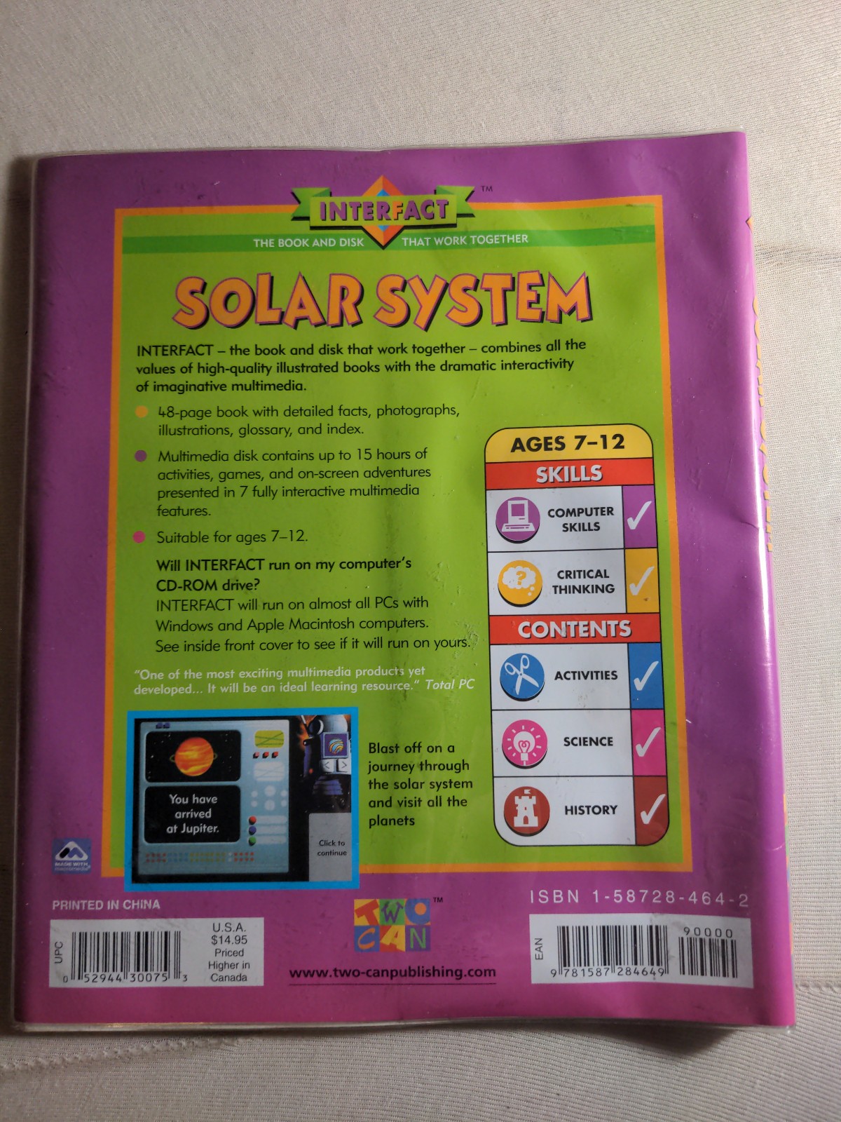 Solar System & Volcanoes Interfact CD ROM/Books VG Con.