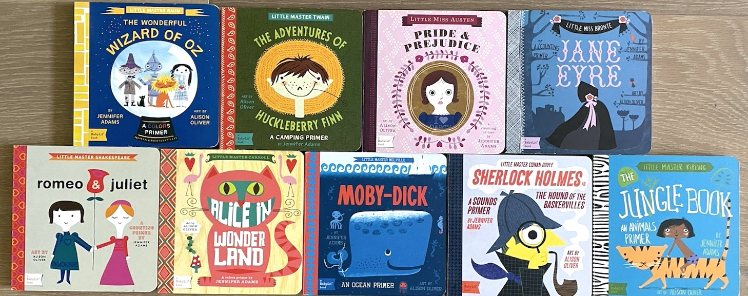 BabyLit Lot of 9 Board Books Toddler Literature ~ Moby-Dick, Jane Eyre, Oz +++