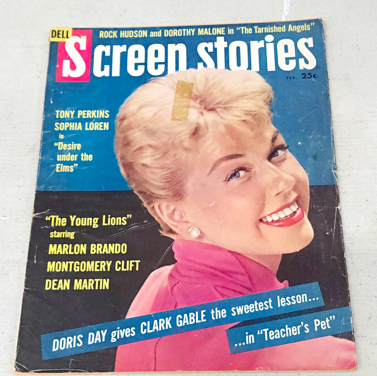 Screen Stories Magazine February 1958 Doris Day Rock Hudson Sophia Loren Brando