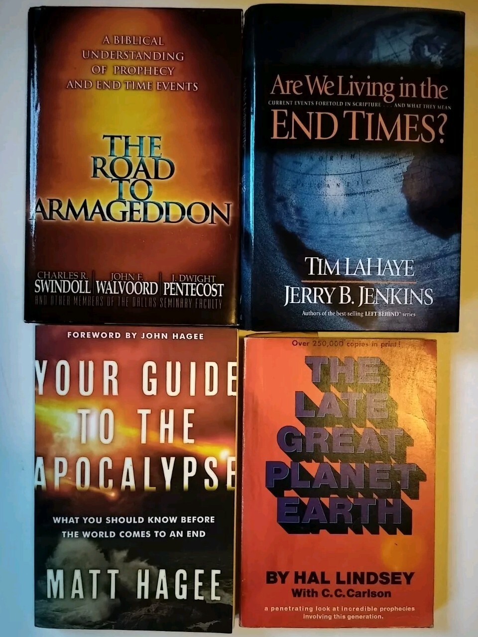Bible Prophecy Book Lot (4) ~ LAHAYE, SWINDOLL, HAGEE, HAL LINDAY ~ END TIMES