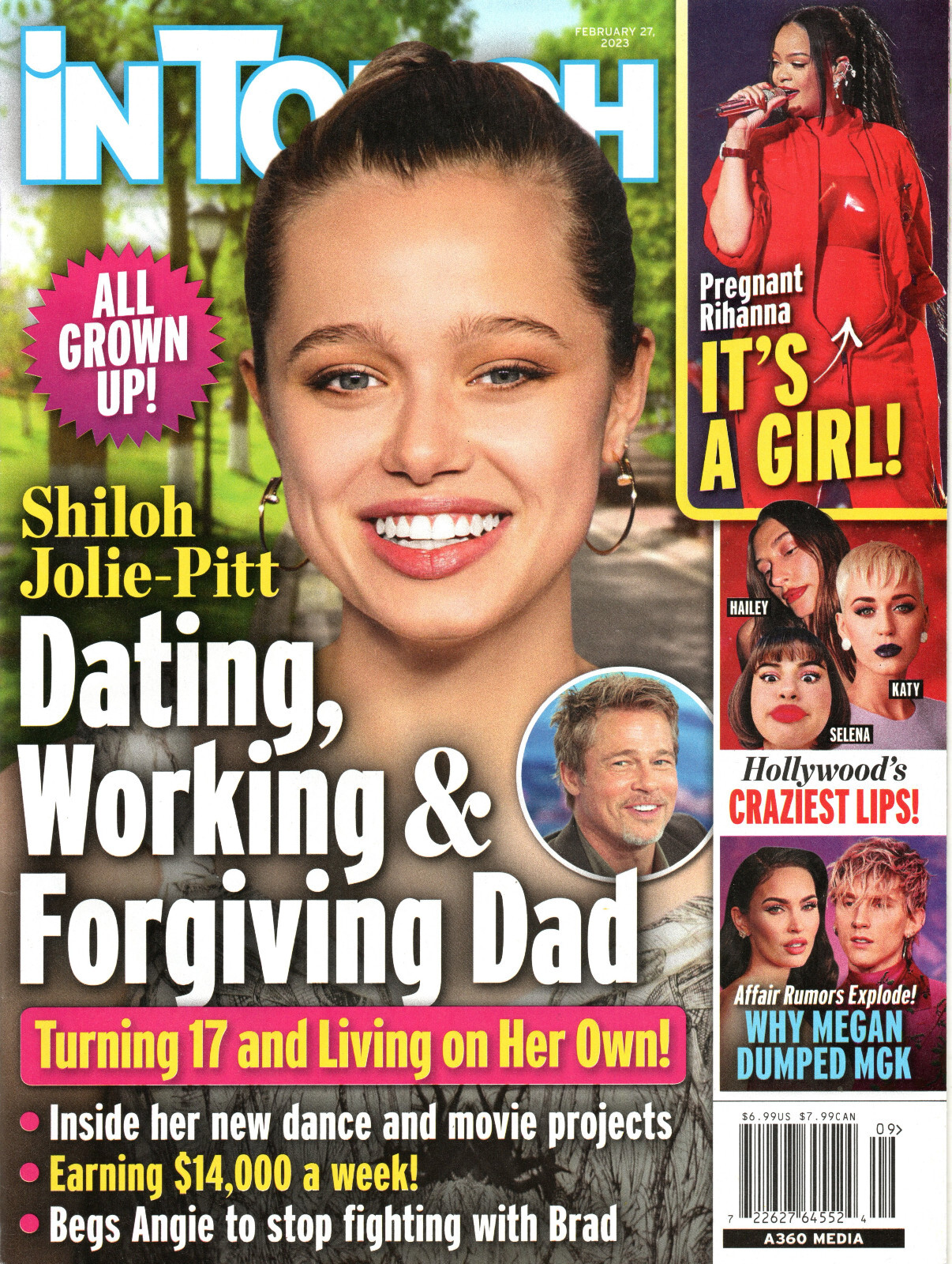 IN TOUCH Magazine Feb 27 2023 Shiloh Jolie-Pitt Rihanna Megan Fox Princess Diana