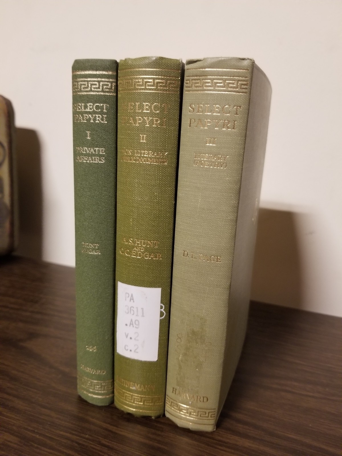 Loeb Classical Library Select Papyri Vol. 1, 2 & 3 Private Affairs Poetry Public