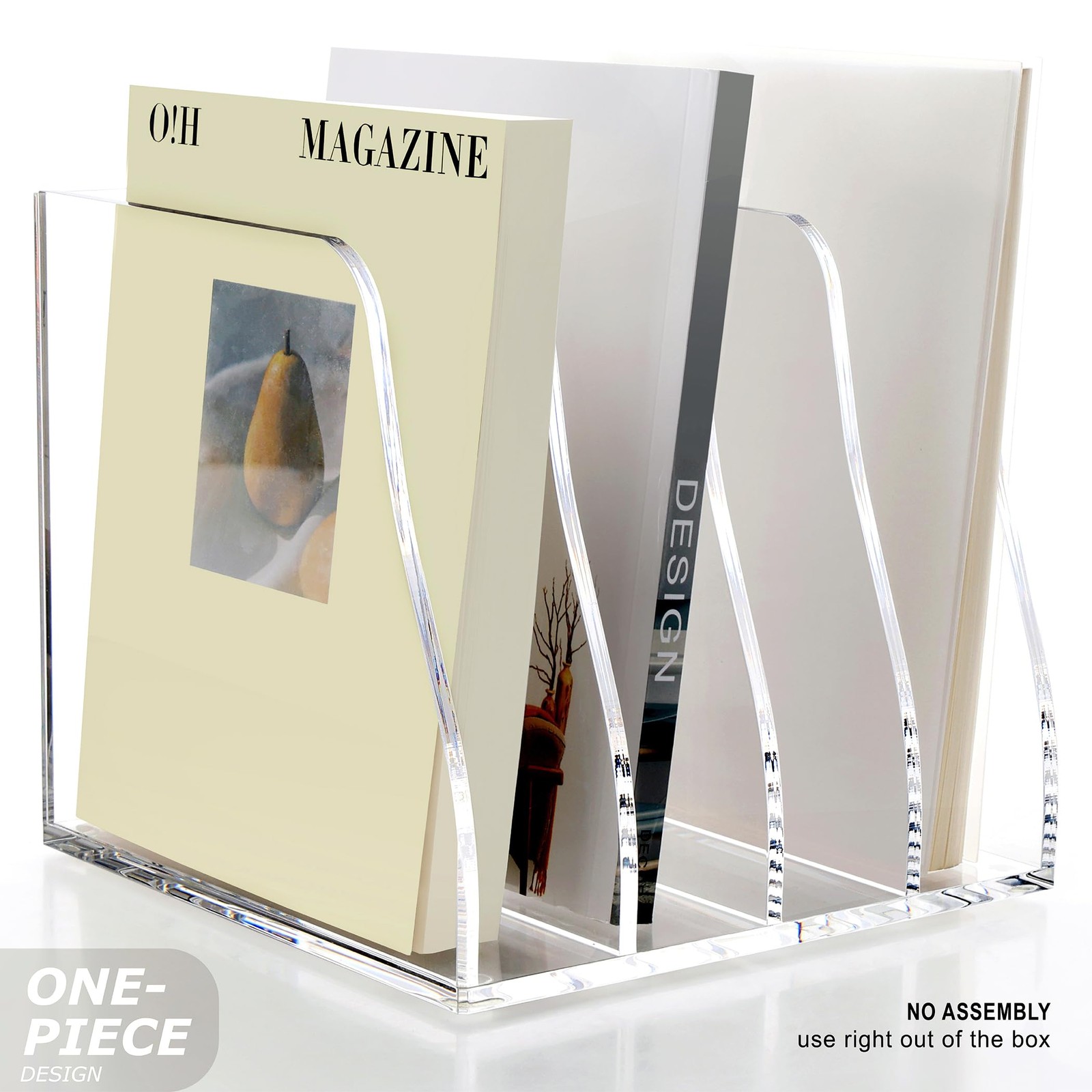 SANRUI Acrylic Desk Magazine File 7.2 x 7.7 x 6.5 inches, Transparent