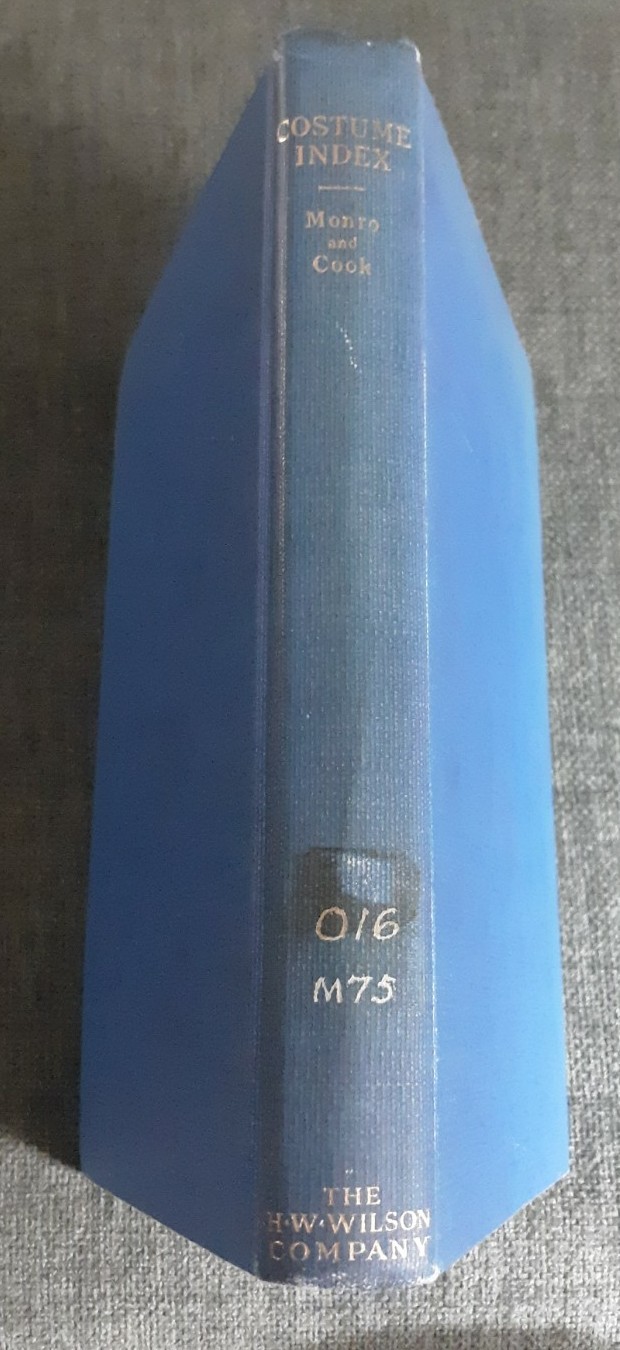 Costume Index, Edited By Isabel Monro And Dorothy Cook, 1937, X-lib. Acceptable