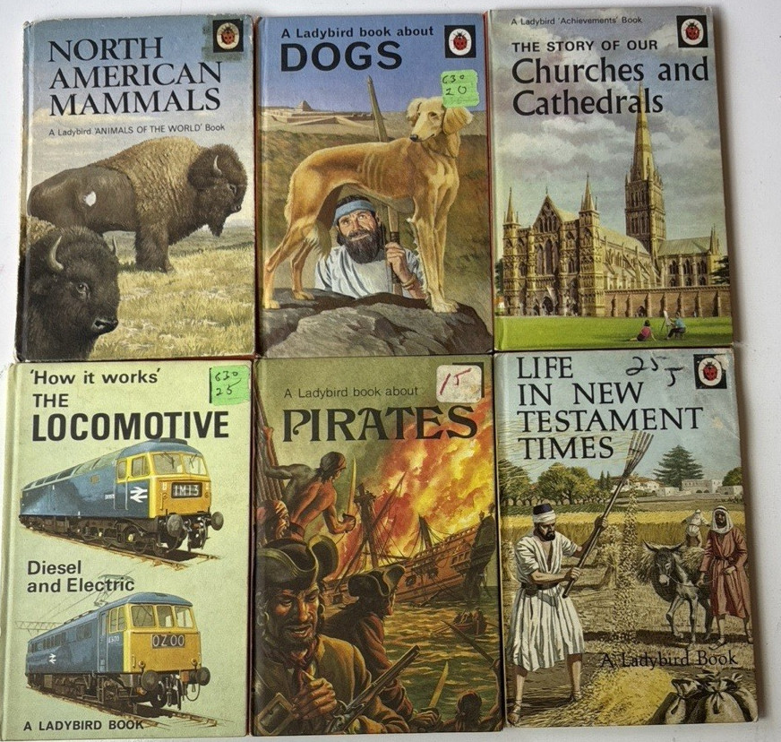 Ladybird Books Lot of 6 1964-1970 Hardcovers w/ Marking and Stickers (18L)