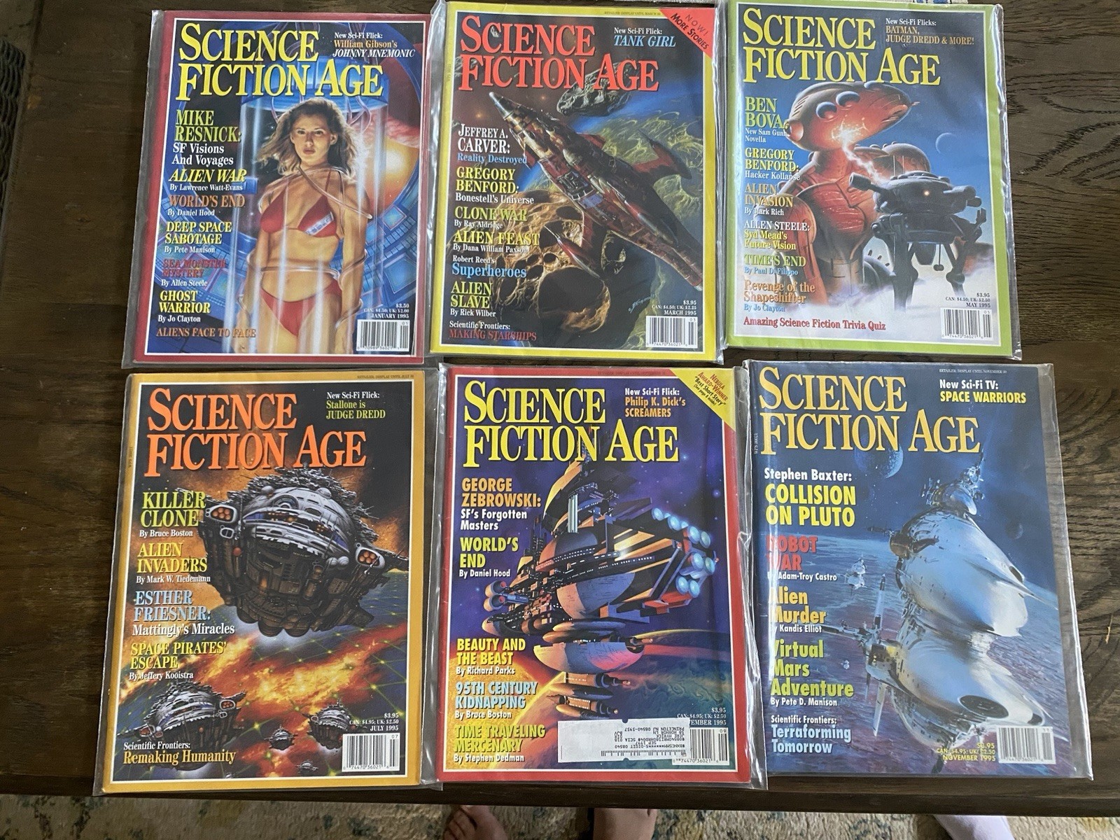 6 ISSUES OF SCIENCE FICTION AGE – MAGAZINE – 1995