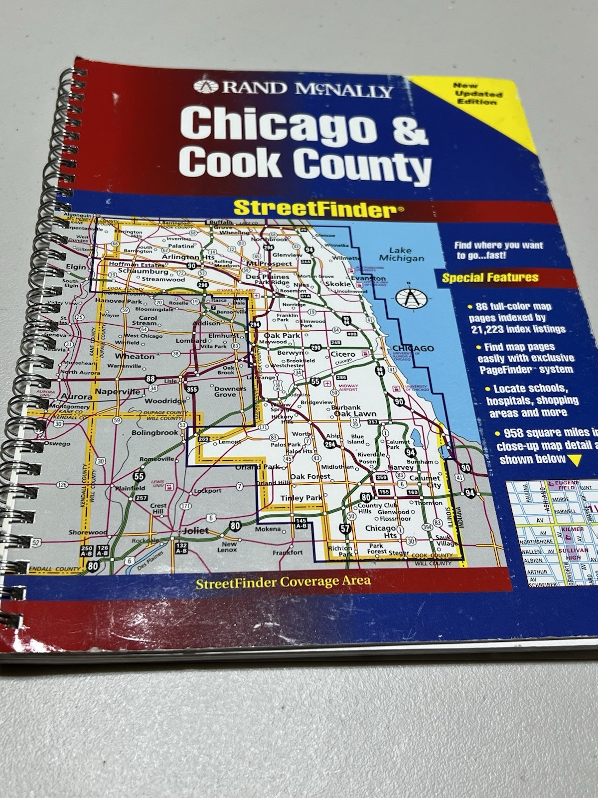 Rand McNally Chicago Cook County Street Finder Map Spiral Bound Book 1999