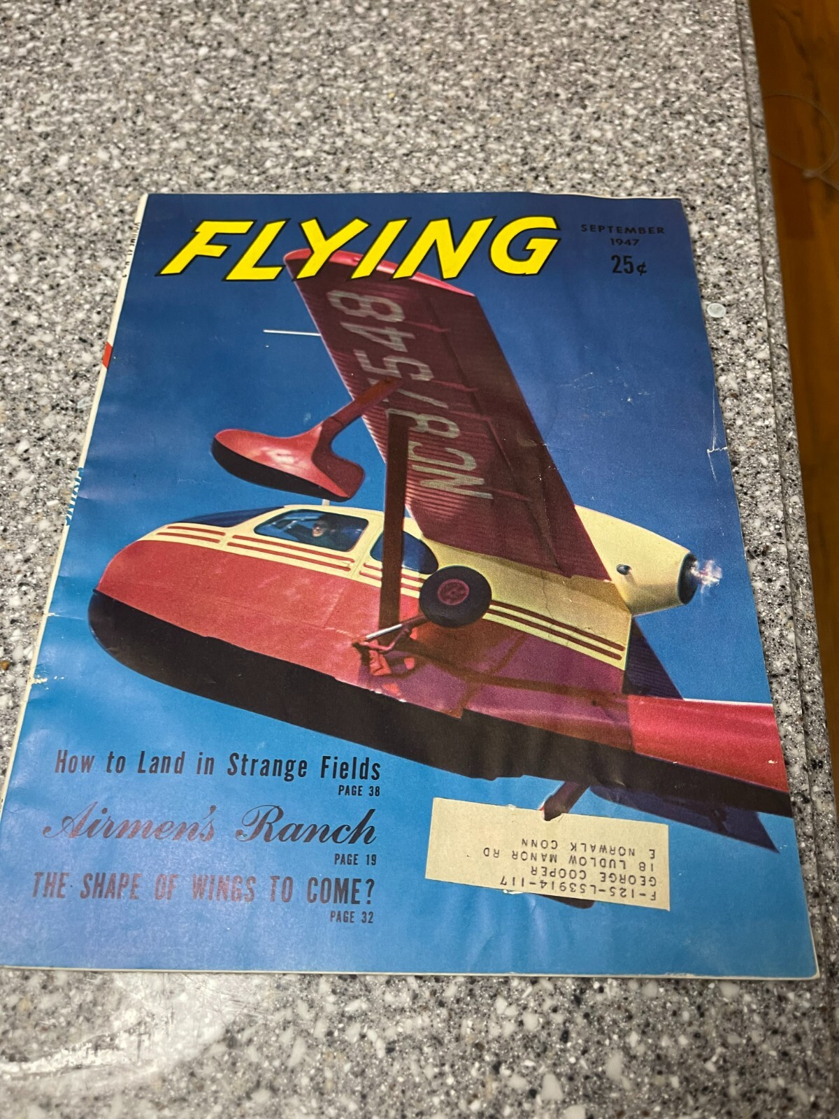 1947 September Flying Magazine. 106 pages.