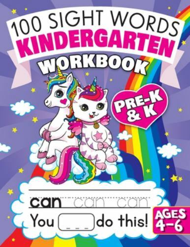 100 Sight Words Kindergarten Workbook Ages – paperback, Art Supplies, 1945056959