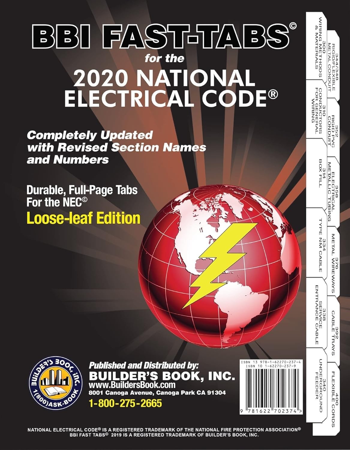 BBI Fast-Tabs 2020 INDEX TAB – For 2020 NEC National Electrical Code