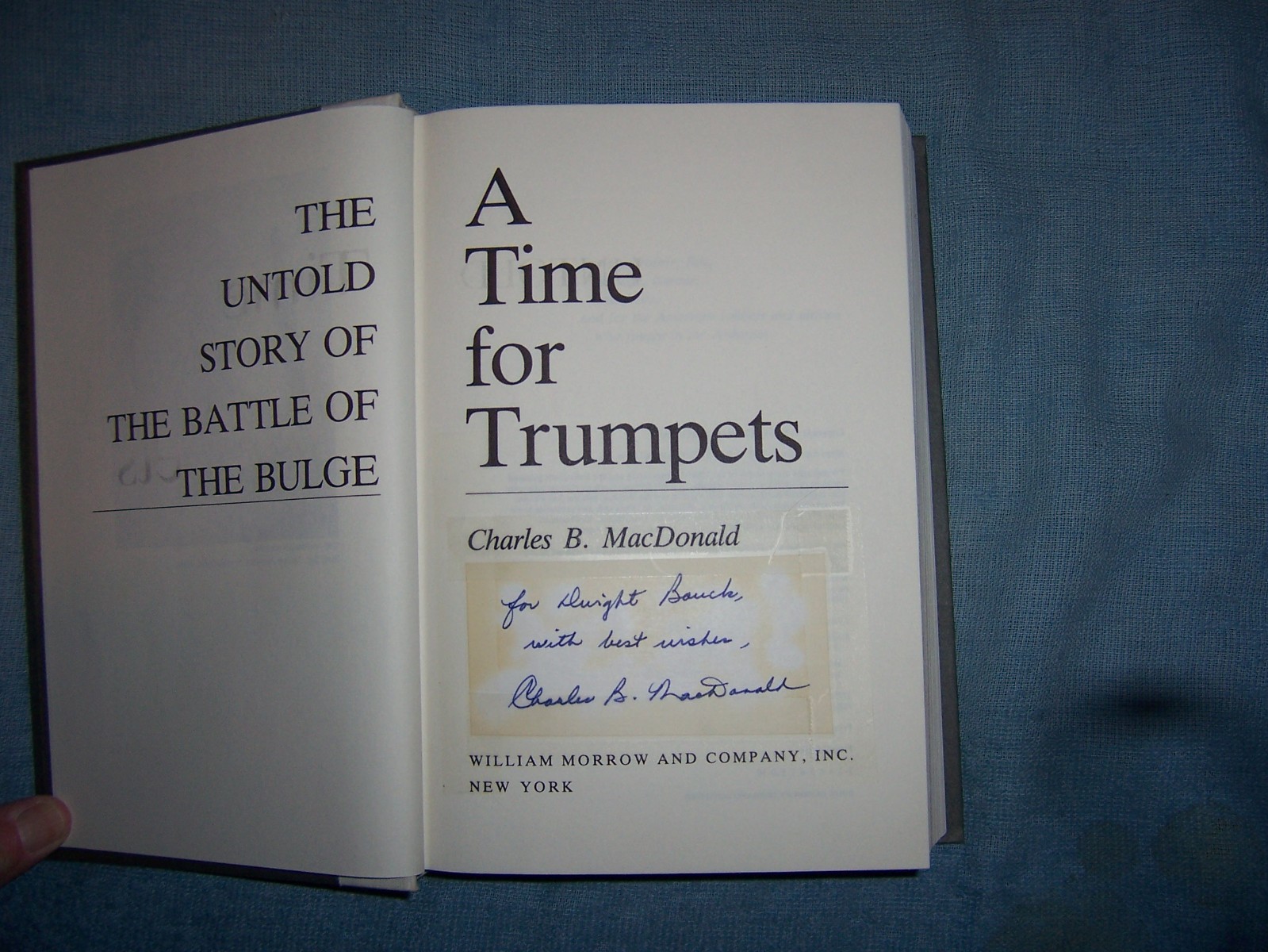 A TIME FOR TRUMPETS by Charles B. MacDonald/1st Ed/HCDJ/Military/WWII 1939-45