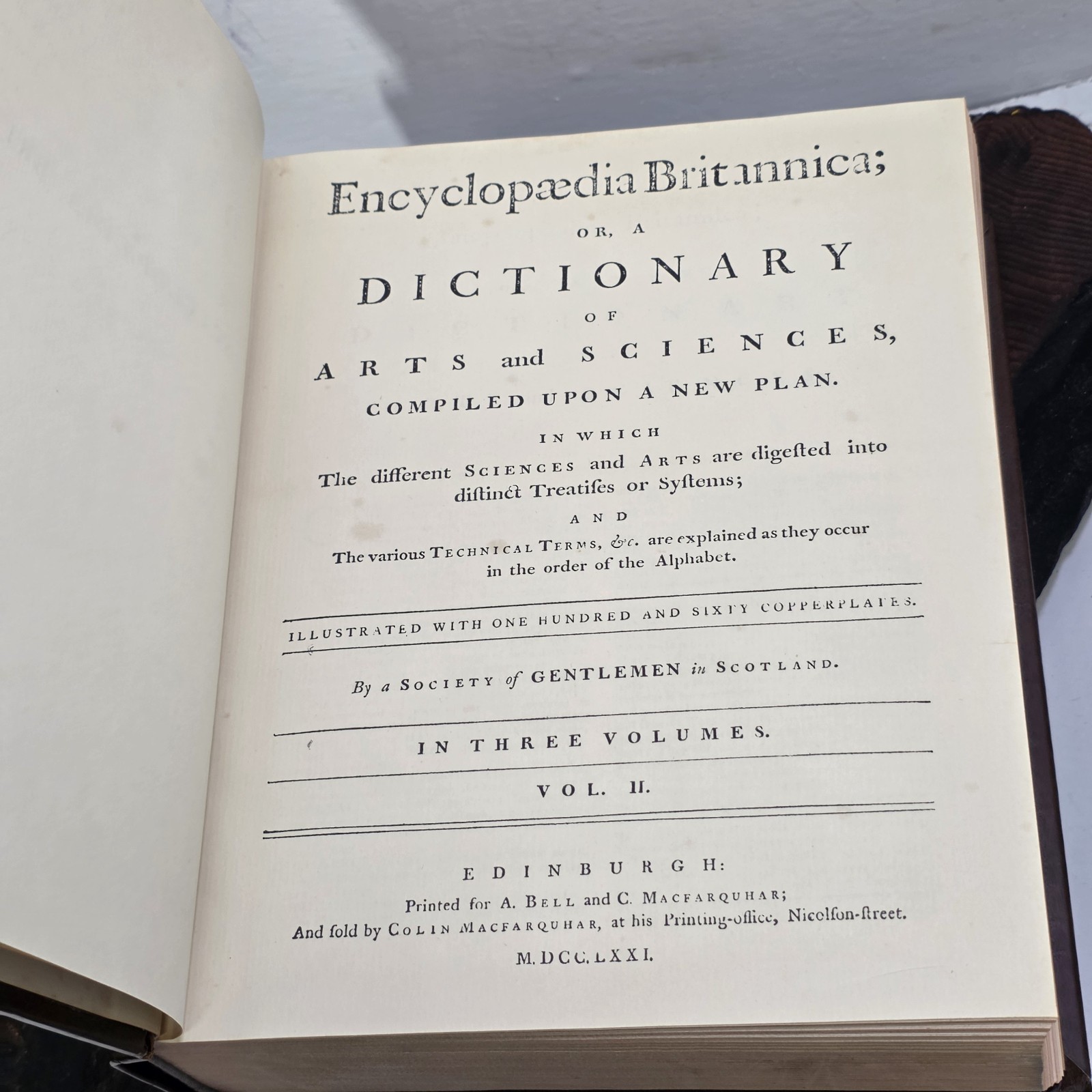 Encyclopaedia Britannica 1771 First Edition Facsimile 3 Vol Set Hardcover