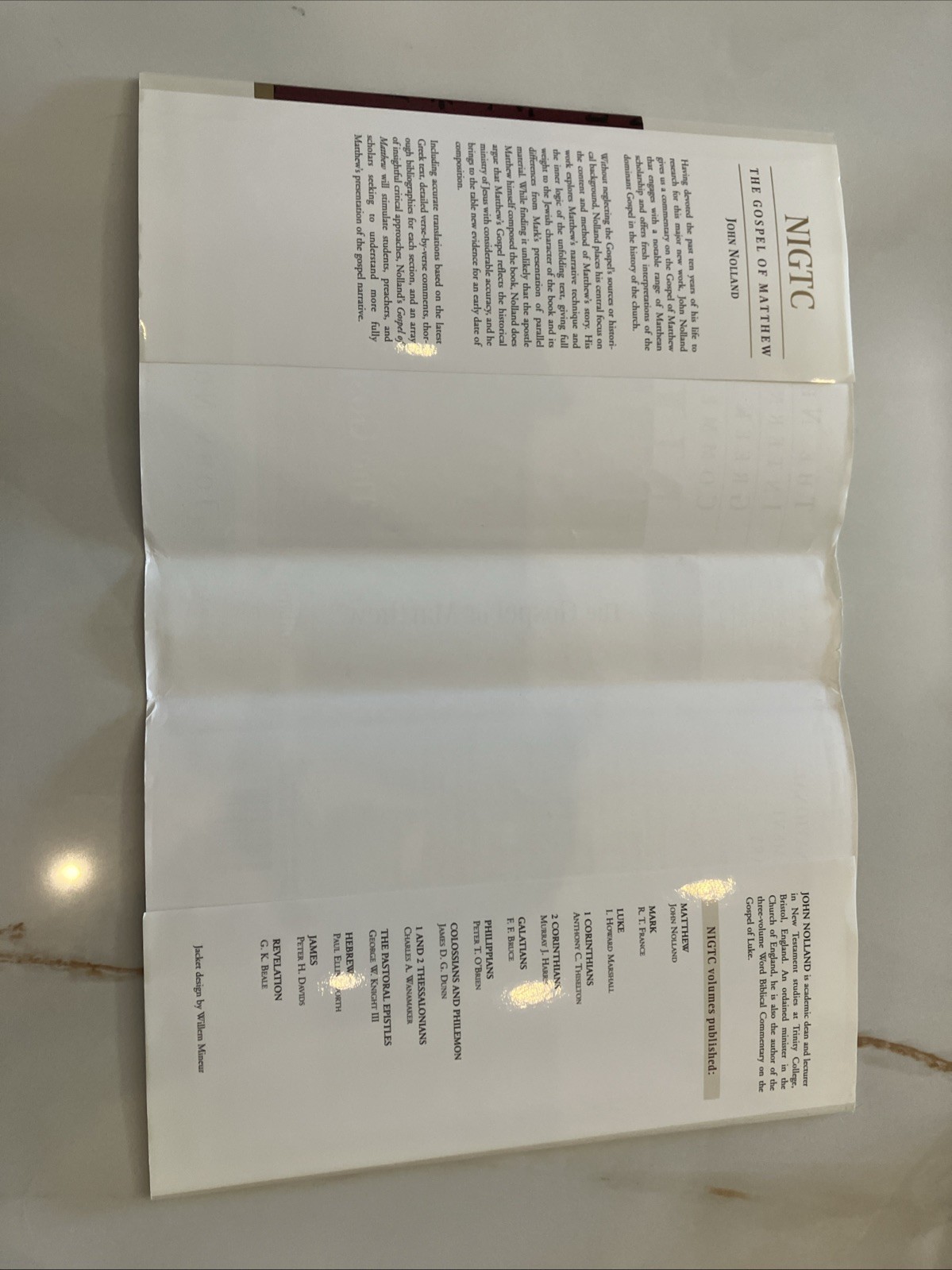 The Gospel Of Matthew John Nolland NIGTC HC Dust Jacket Eerdmans