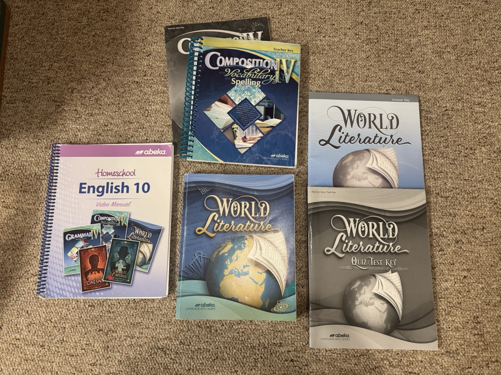 Abeka 10th Grade English Literature Composition Vocabulary Spelling Lot