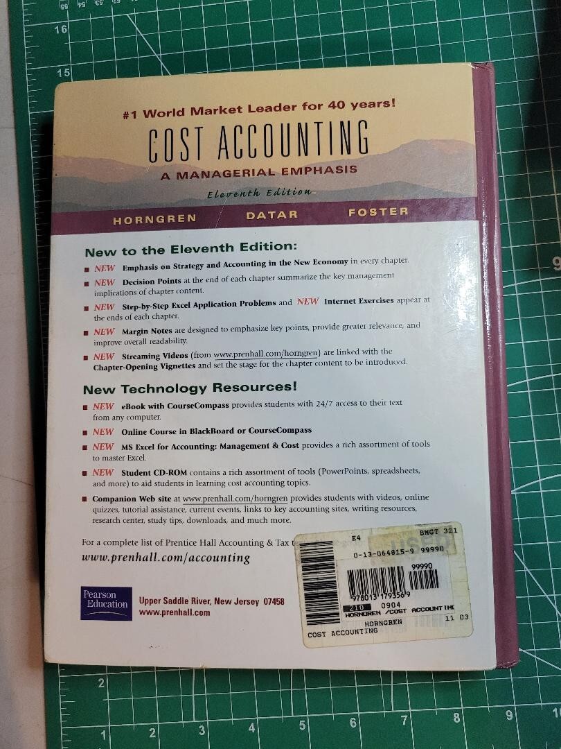 Cost Accounting: A Managerial Emphasis by Charles T. Horngren Hardback