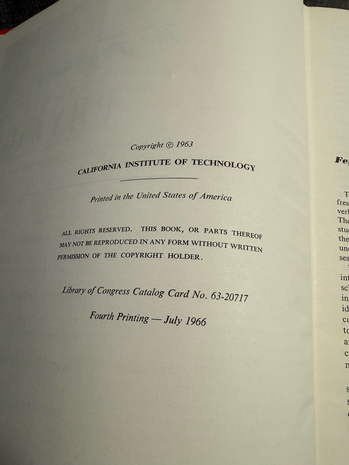 Feynman Lectures On Physics 3 Vol Set Feynman Aldine Red HC 1966 USA VGC