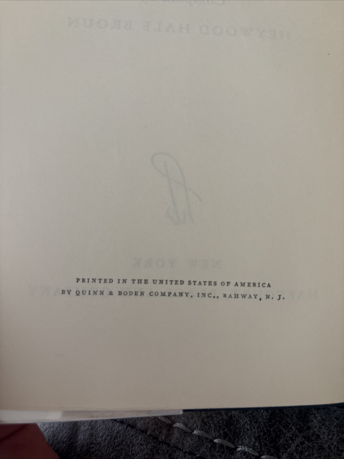 Collected Edition of Heywood Broun. 1st EDITION. 1941. HCDJ