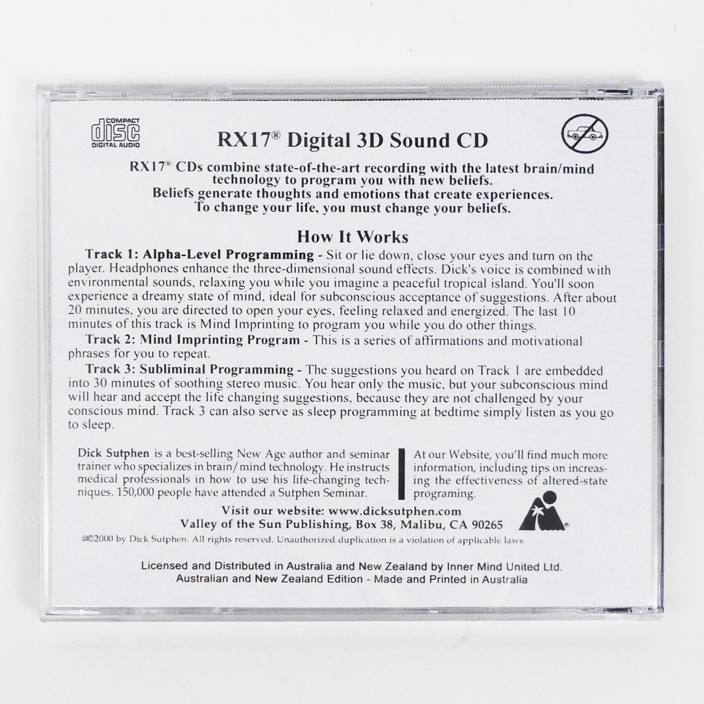 INCREASE CREATIVE ABILITY Self Hypnosis CD Dick Sutphen Guided Imagery intensify