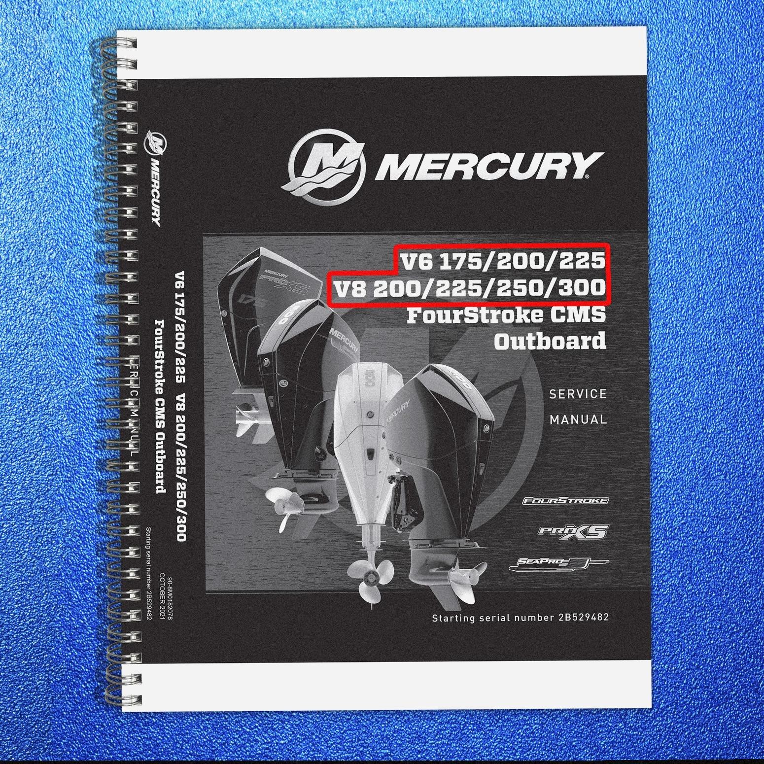 MERCURY V6 175 200 225 V8 200 225 250 300 FourStroke Service Manual 2022 FOLDOUT