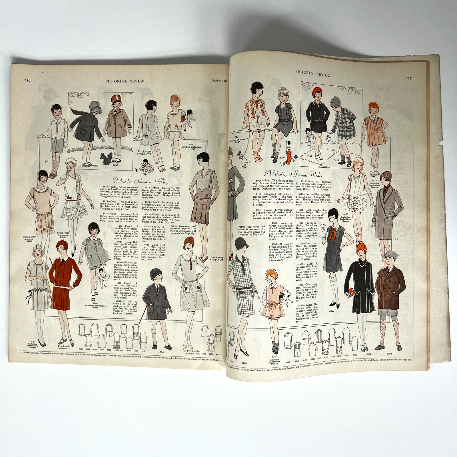 VTG Oct 1927 Pictorial Review McClelland Barclay Paris Fashion Halloween