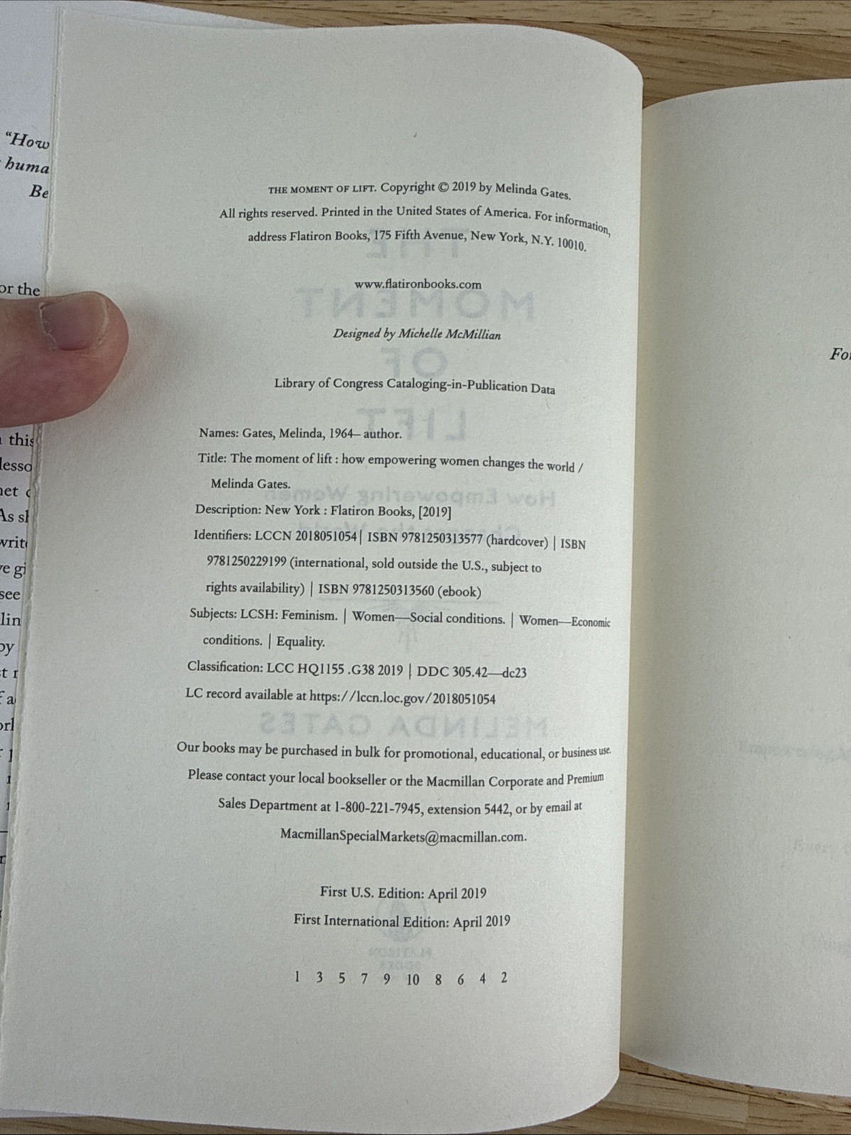 The Moment of Lift Signed by Melinda Gates Autographed Hardback