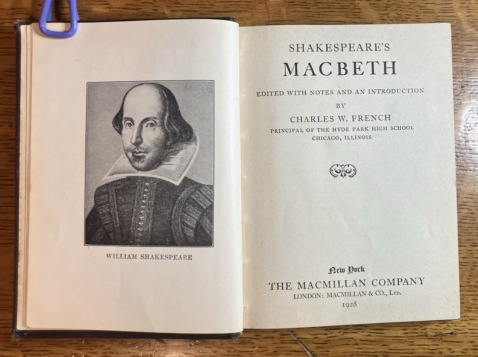 SHAKESPEAR’S M ACBETH By Charles W. French-The Macmillan Company 1928