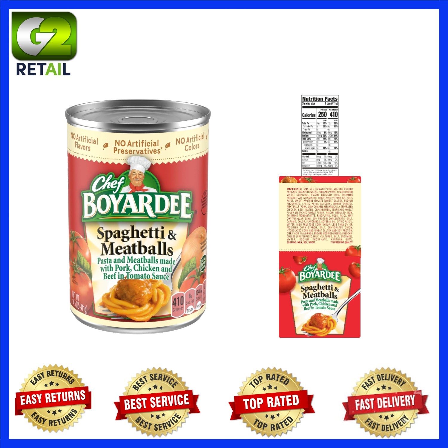 14.5 oz Spaghetti and Meatballs in Easy-Open Can – Perfect Family Meal!