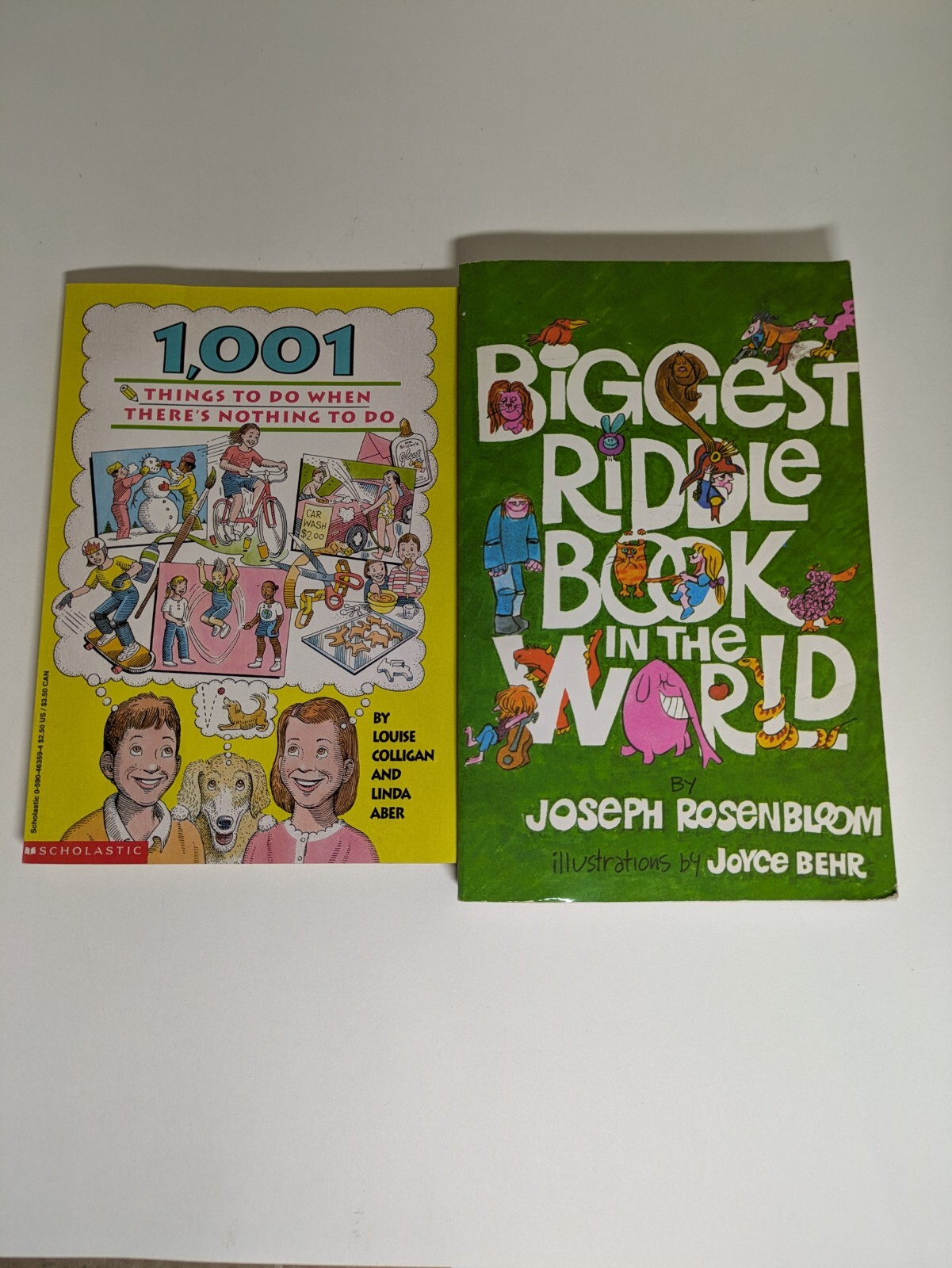 Lot Of 2 – Biggest Riddle Book in World – 1,001 Things To Do – Vintage PB VeryGd