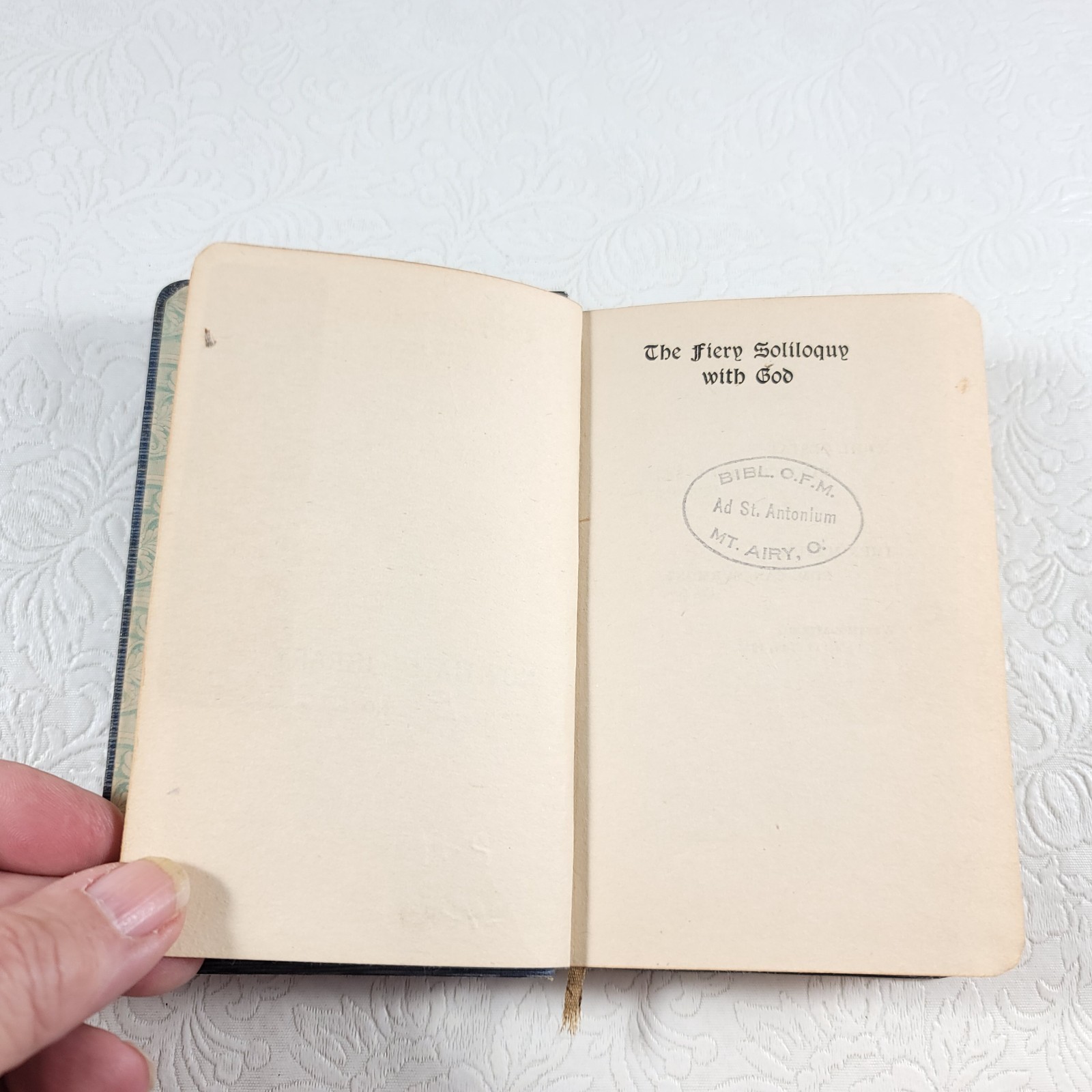 1921 The Fiery Soliloquy With God / Benziger Brothers / Antique Book RARE