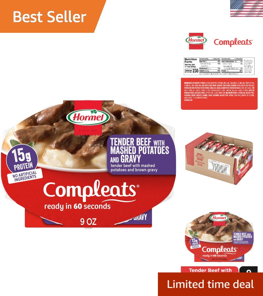 Tender Beef with Creamy Mashed Potatoes & Gravy – 9 oz Microwave Tray 6 Pack