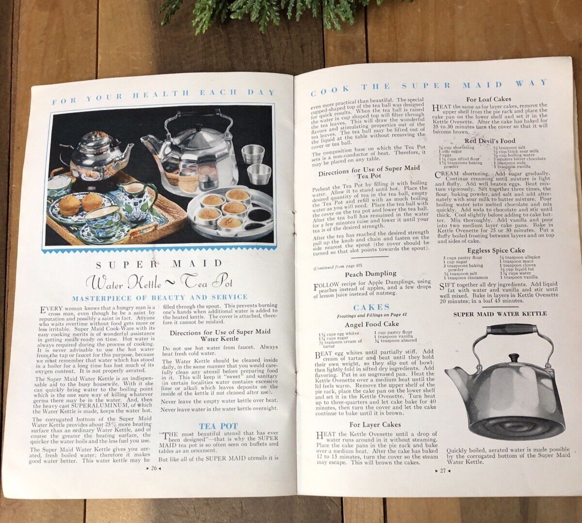 Vintage Cookbook 1930s Super Maid Aluminum Cookware Recipe Booklet Rockville IL