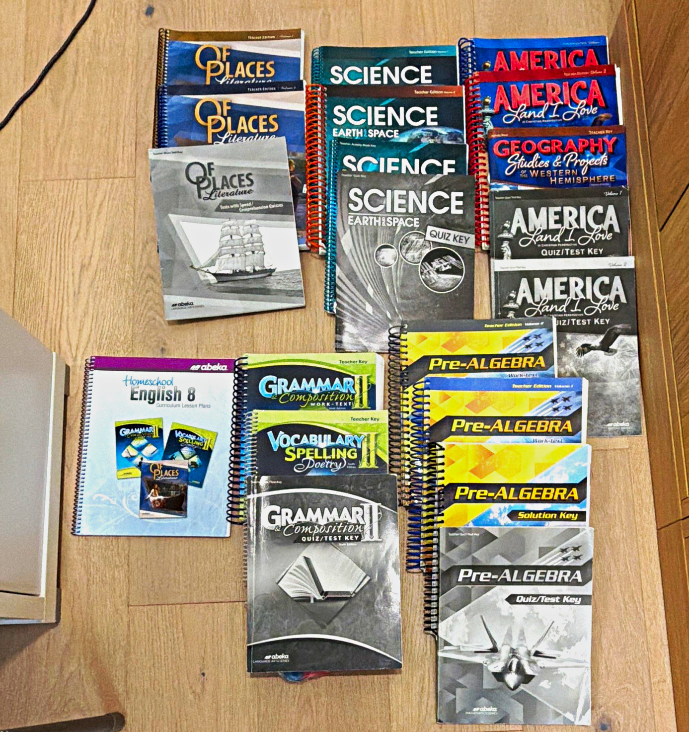 Abeka Homeschool Textbooks Set Grade 8 Teacher Keys/ Teach Ed/ Quiz/Test Key