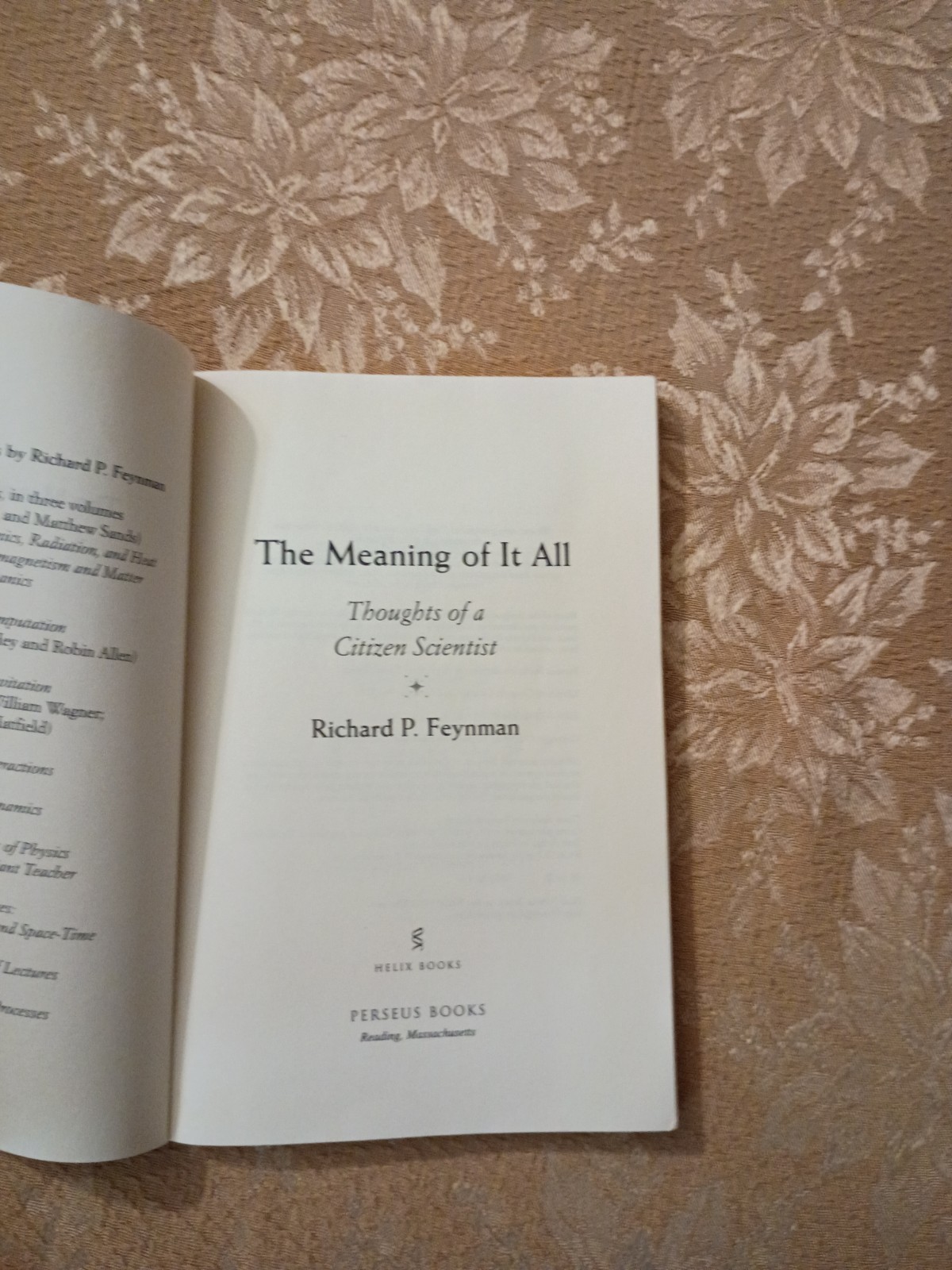 The Meaning of It All by Richard P. Feynman (1998, PB) Citizen Scientist Essays