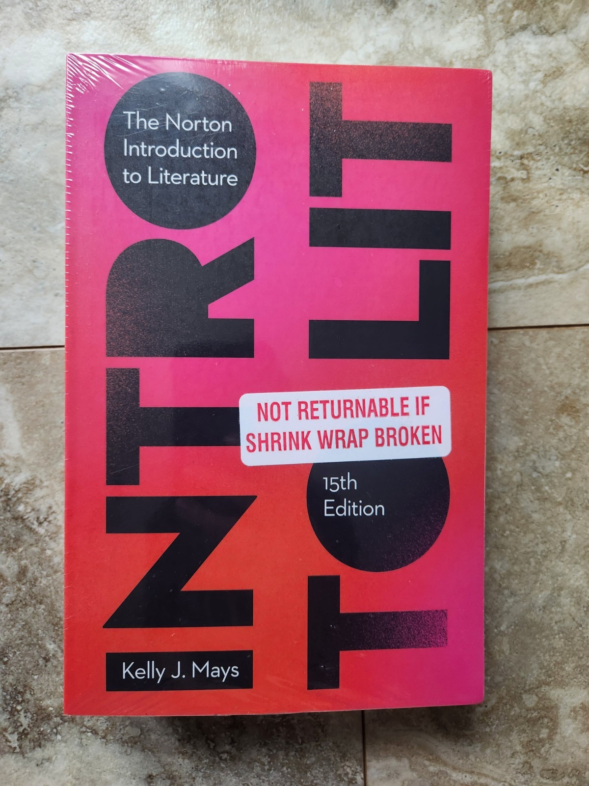 The Norton Introduction to Literature Paperback By Kelly Mays English Sealed New