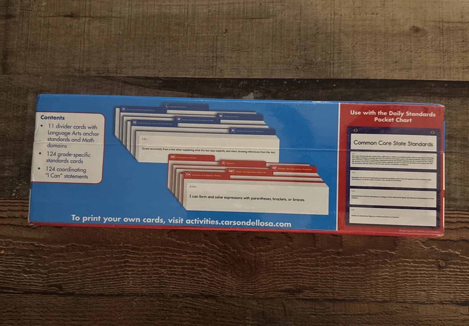 Common Core State Standard Pocket Chart Cards – Language Arts & Math Grade 5