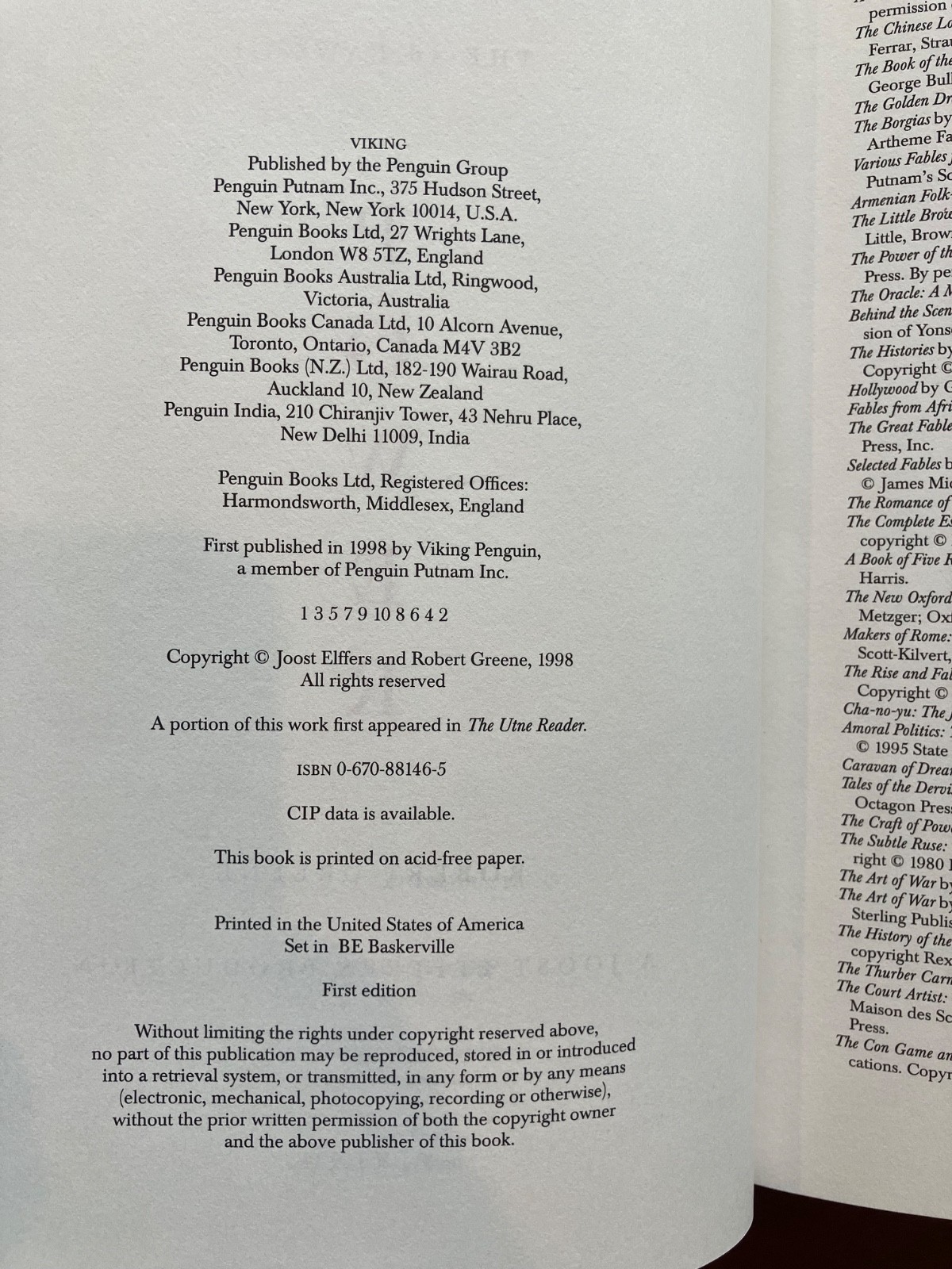Robert Greene & Joost Elffers, The 48 Laws of Power, First Edition
