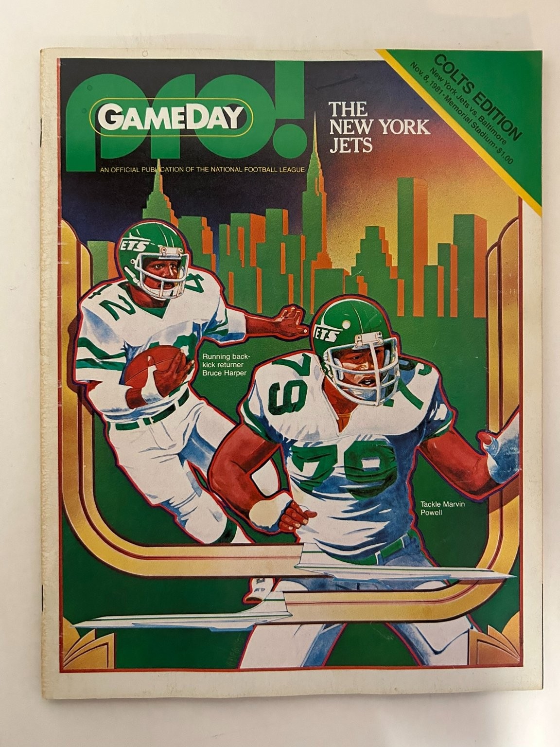 PRO! GAMEDAY! November 1981 New York Jets Colts Edition NFL Football Magazine