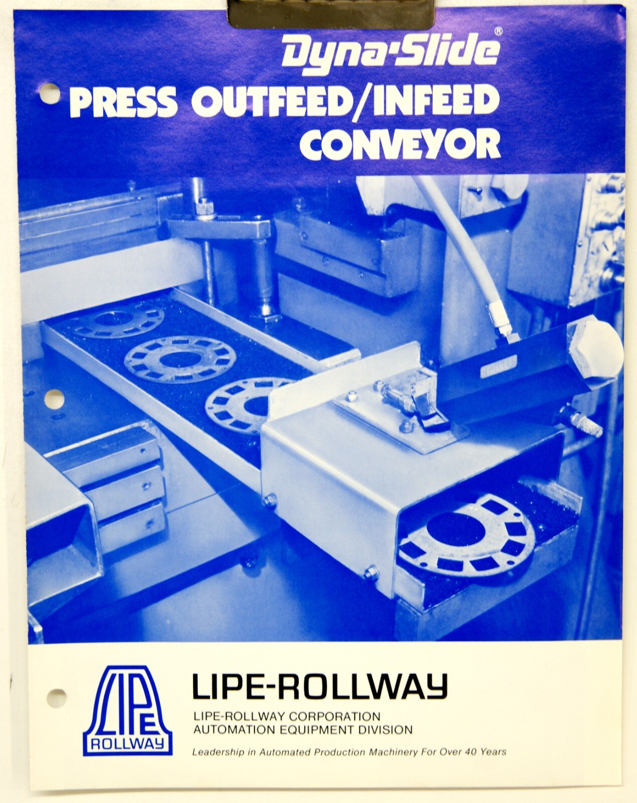 Lipe-Rollway Dyna-Slide Press In/Outfeed Conveyor Brochure 5024