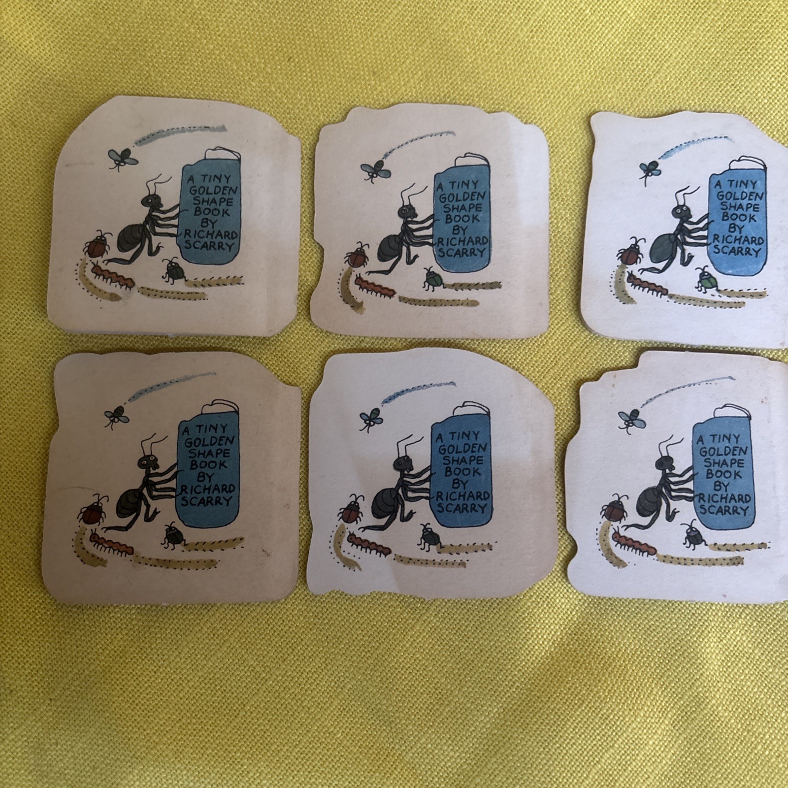 6 vintage collectible “Tiny Golden Shape Books” illustrated by Richard Scarry