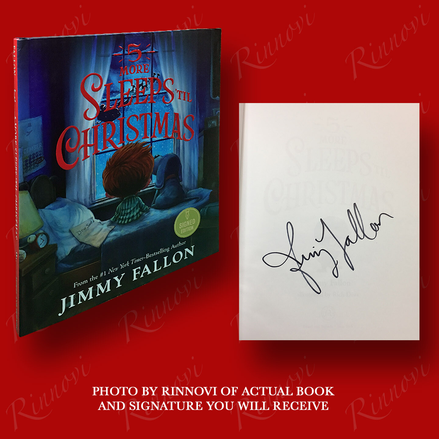 5 More Sleeps ‘Til Christmas SIGNED Jimmy Fallon (2020,HC,1st/1st) BRAND NEW