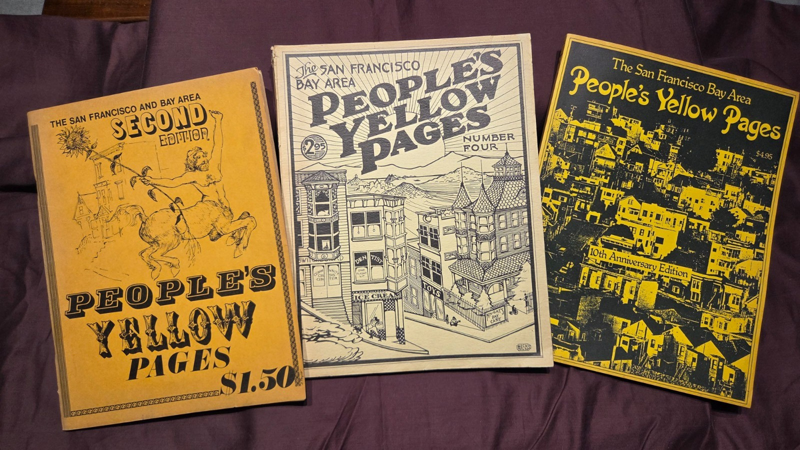 PEOPLE’S YELLOW PAGES -San Francisco Bay Area, No. 2, No.4 & No. 10, 3 book lot
