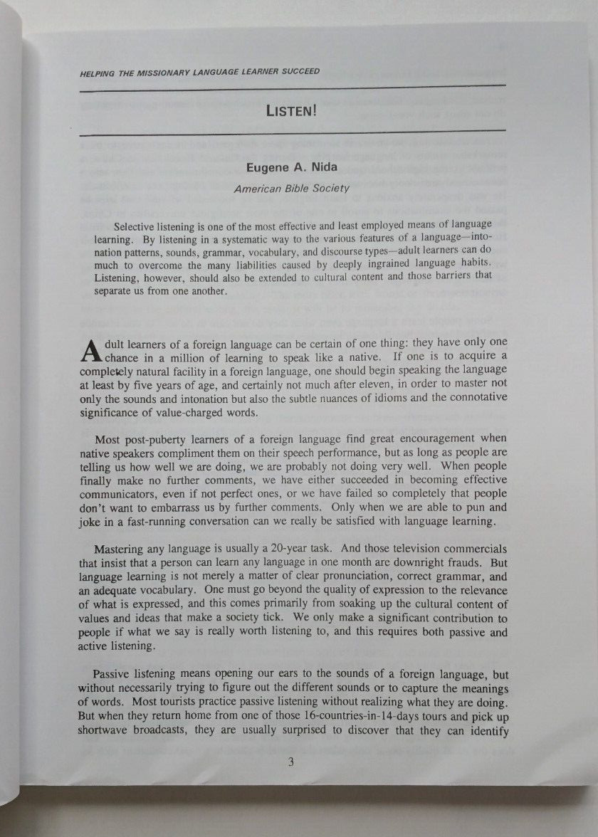 Helping the Missionary Language Learner Succeed by Lonna J. Dickerson – RARE