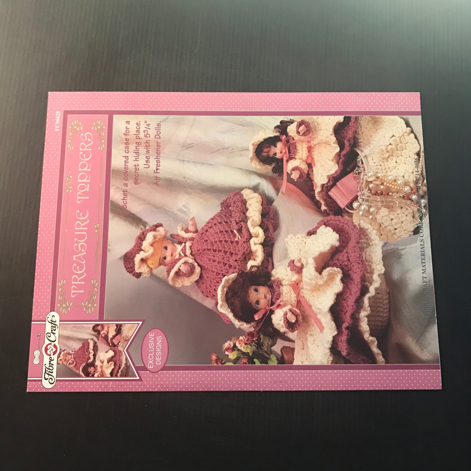 Treasure Toppers Crochet Pattern Air Freshener Doll Dress FCM425 1995