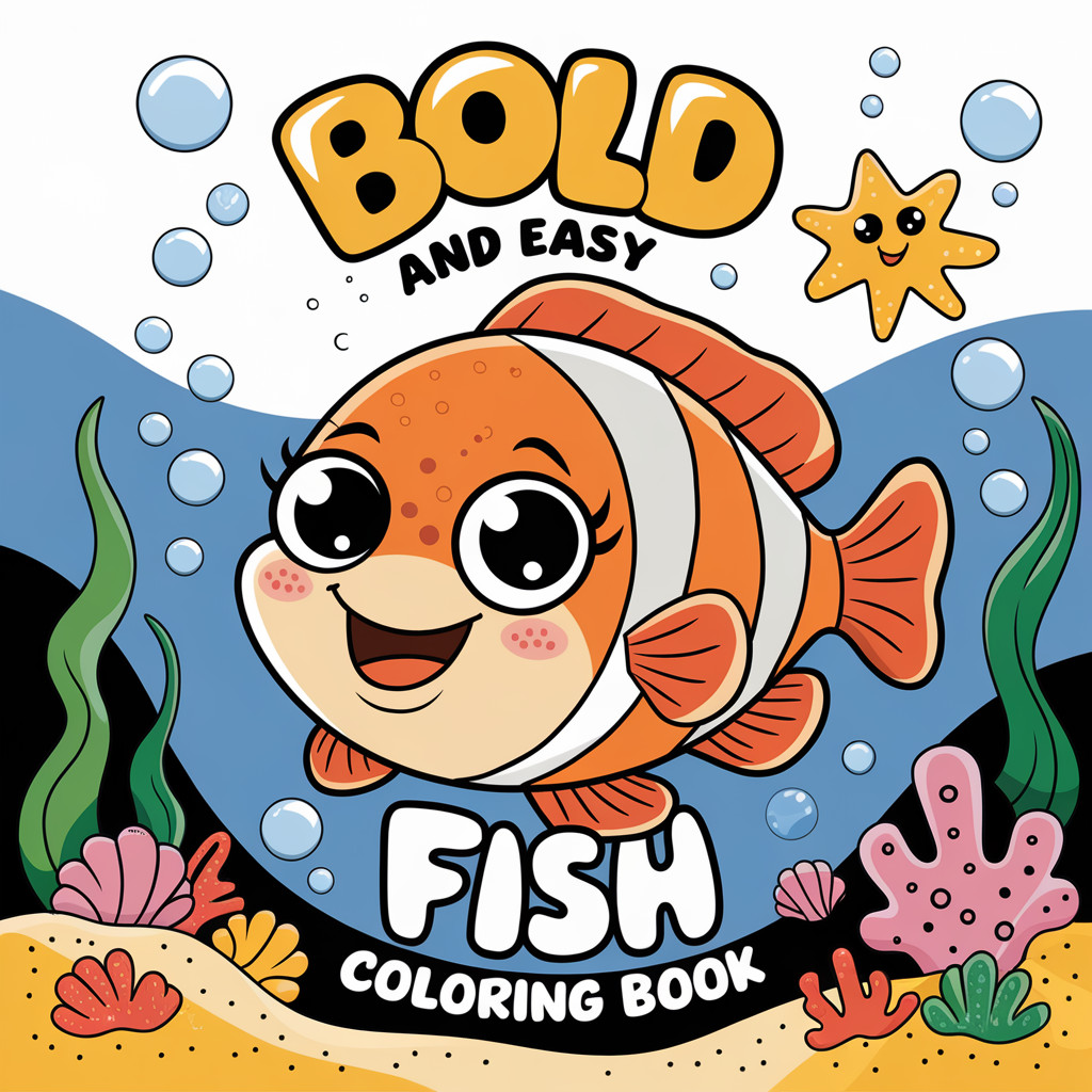 Bold fish Coloring Bookfor Kids & Adults | Cute Designs