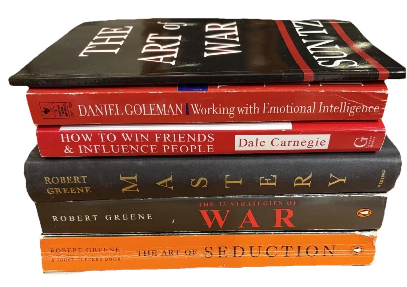 Self Mastery Book Lot Robert Greene Mastery Art of War Dale Carnegie Strategy 6