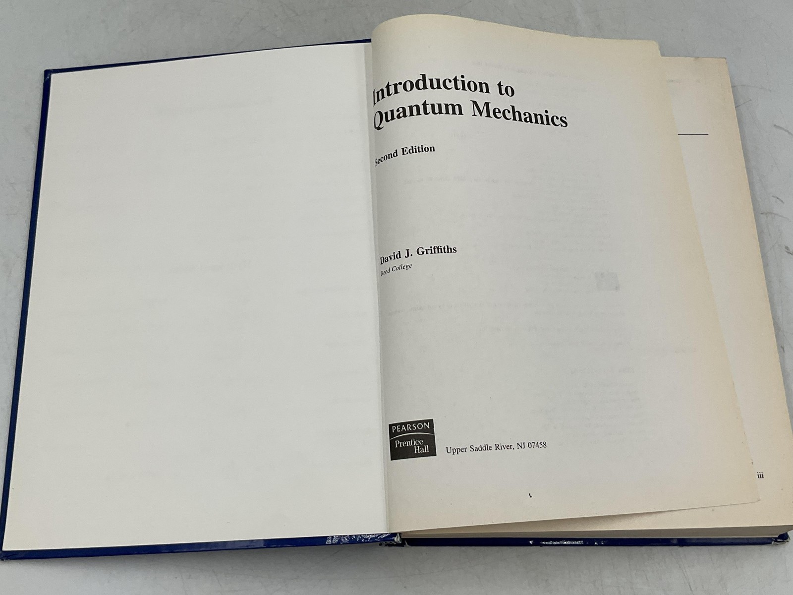 Introduction To Quantum Mechanics D J Griffiths 2005 Hardcover Prentice Hall