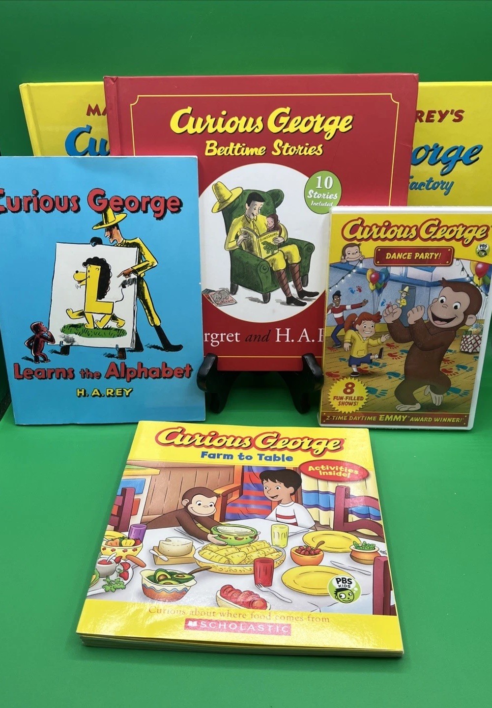 Curious George Lot: Hardcover & Paperback Books Plus Dance Party DVD NEW