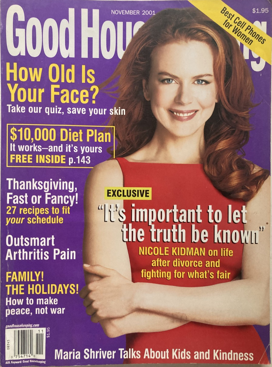 NICOLE KIDMAN November 2001 GOOD HOUSEKEEPING Magazine MARIA SHRIVER