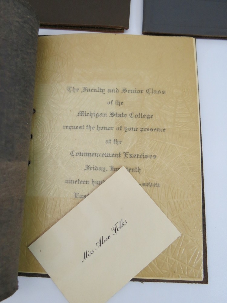 3 MICHIGAN STATE COLLEGE COMMENCEMENT PROGRAMS FOR 1919, 1925, 1927