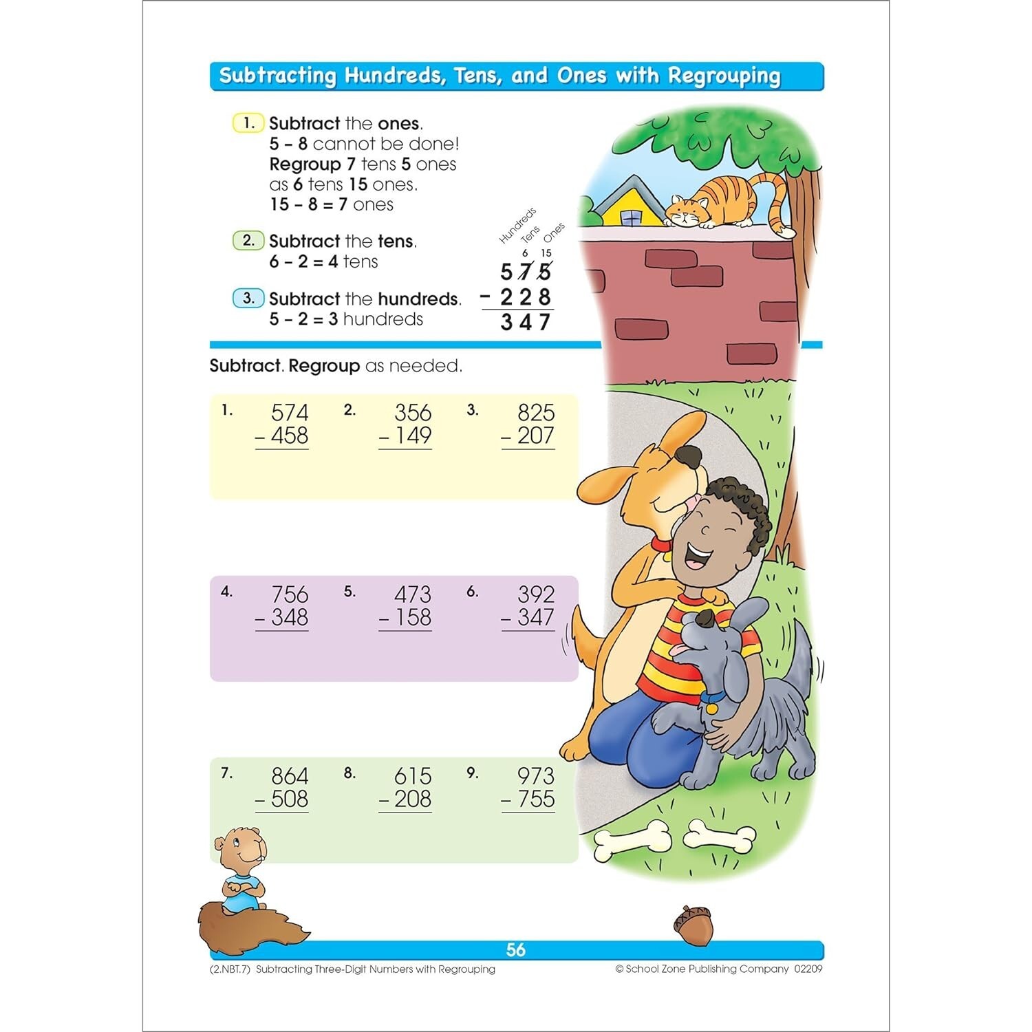 School Zone Addition & Subtraction Workbook Ages 6 to 8, 1st & 2nd Grade Math